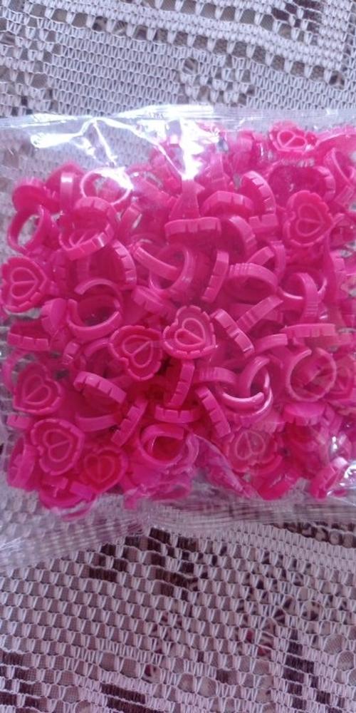 100Pcs Disposable Heart Shaped Eyelash Extension Glue Rings photo review