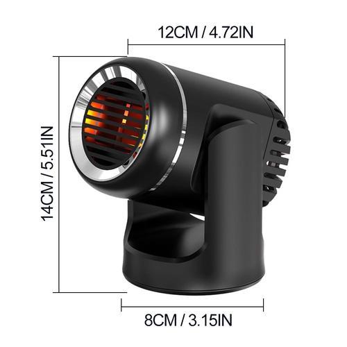 12V Car Heater Fan with 360° Adjustable Windshield Defogging Defroster