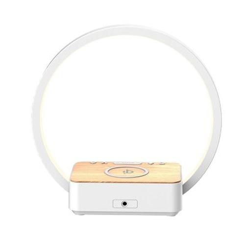 3-in-1 Wireless Charging Bedside Lamp with Alarm Clock and Dimmable Reading Light for Bedroom