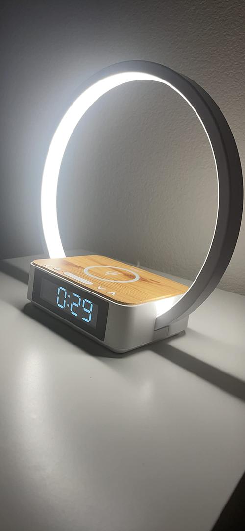 3-in-1 Wireless Charging Bedside Lamp with Alarm Clock and Dimmable Reading Light for Bedroom photo review