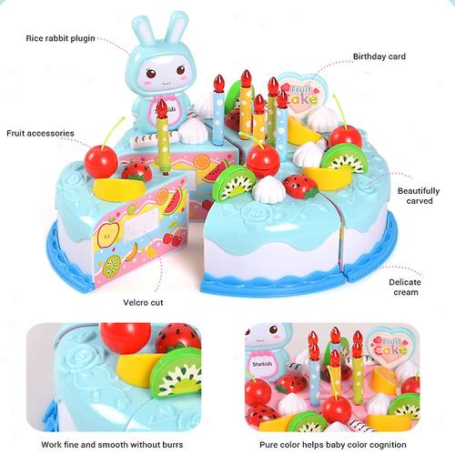 "37-Piece Pretend Play Kitchen Toys with Cake Food for Kids "