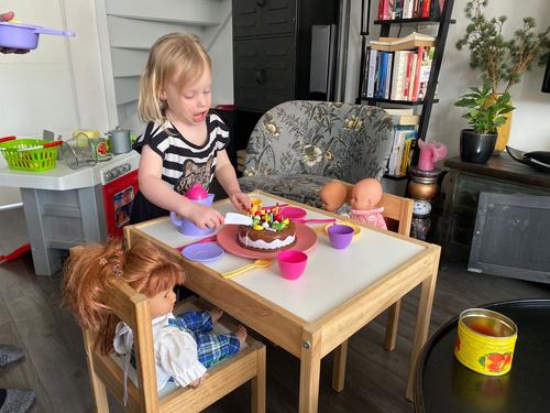 "Jouets de cuisine de jeu de simulation de 37 pièces avec de la nourriture pour gâteaux pour les enfants" photo review