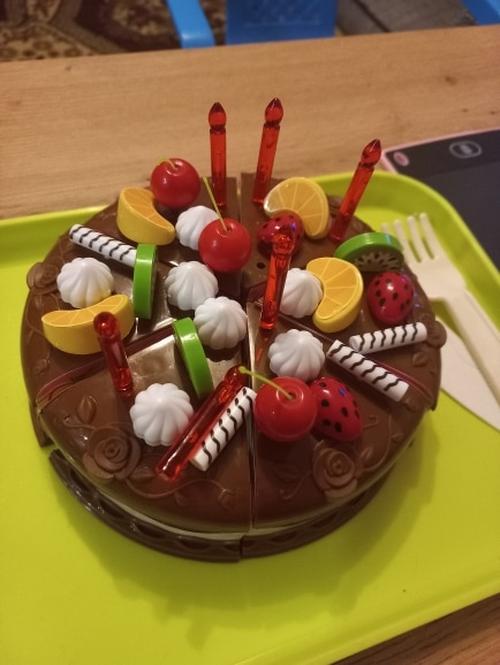 "Jouets de cuisine de jeu de simulation de 37 pièces avec de la nourriture pour gâteaux pour les enfants" photo review