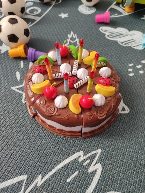 "Jouets de cuisine de jeu de simulation de 37 pièces avec de la nourriture pour gâteaux pour les enfants" photo review