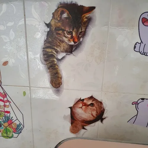 3D Cat Mouse Wall Stickers for Kids Room Decor photo review