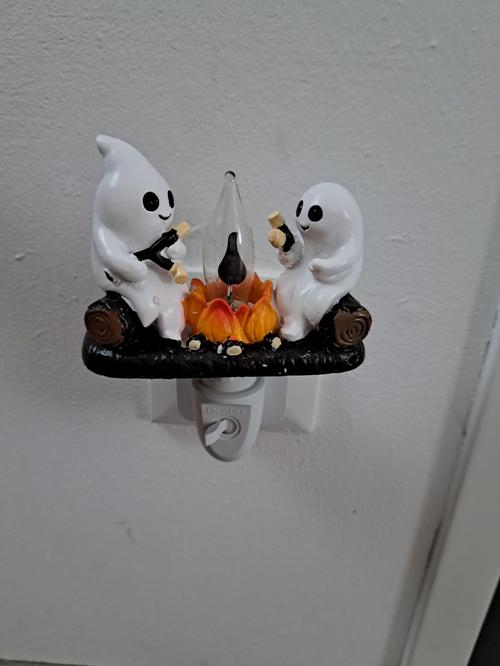 3D LED Ghost Campfire Nightlight, Halloween Night Light Plug into Wall, 3D Flickering Nightlight photo review