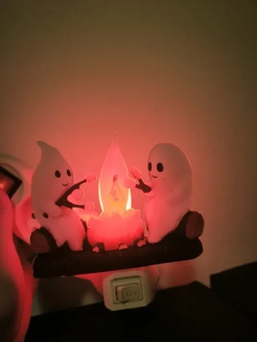 3D LED Ghost Campfire Nightlight, Halloween Night Light Plug into Wall, 3D Flickering Nightlight photo review