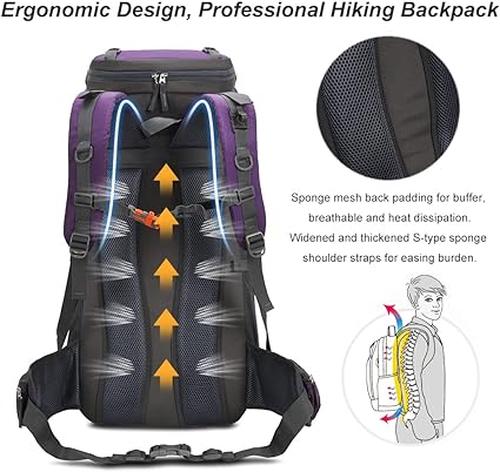 60L Large Camping Backpack Travel Bag Men'S Women Luggage Hiking Shoulder Bags Outdoor Climbing