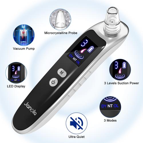 Acne Remover Vacuum Cleaner with LCD Display and 6 Suction Heads