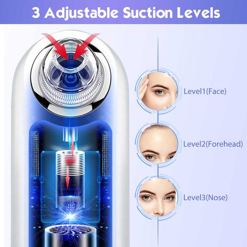 Acne Remover Vacuum Cleaner with LCD Display and 6 Suction Heads