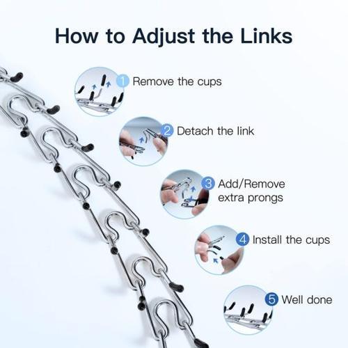 Adjustable Stainless Steel Prong Dog Collar with Rubber Tips for Training