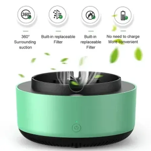 Air Purifier Intelligent Ashtray Smokeless Ashtray for Workplace Car Outdoor