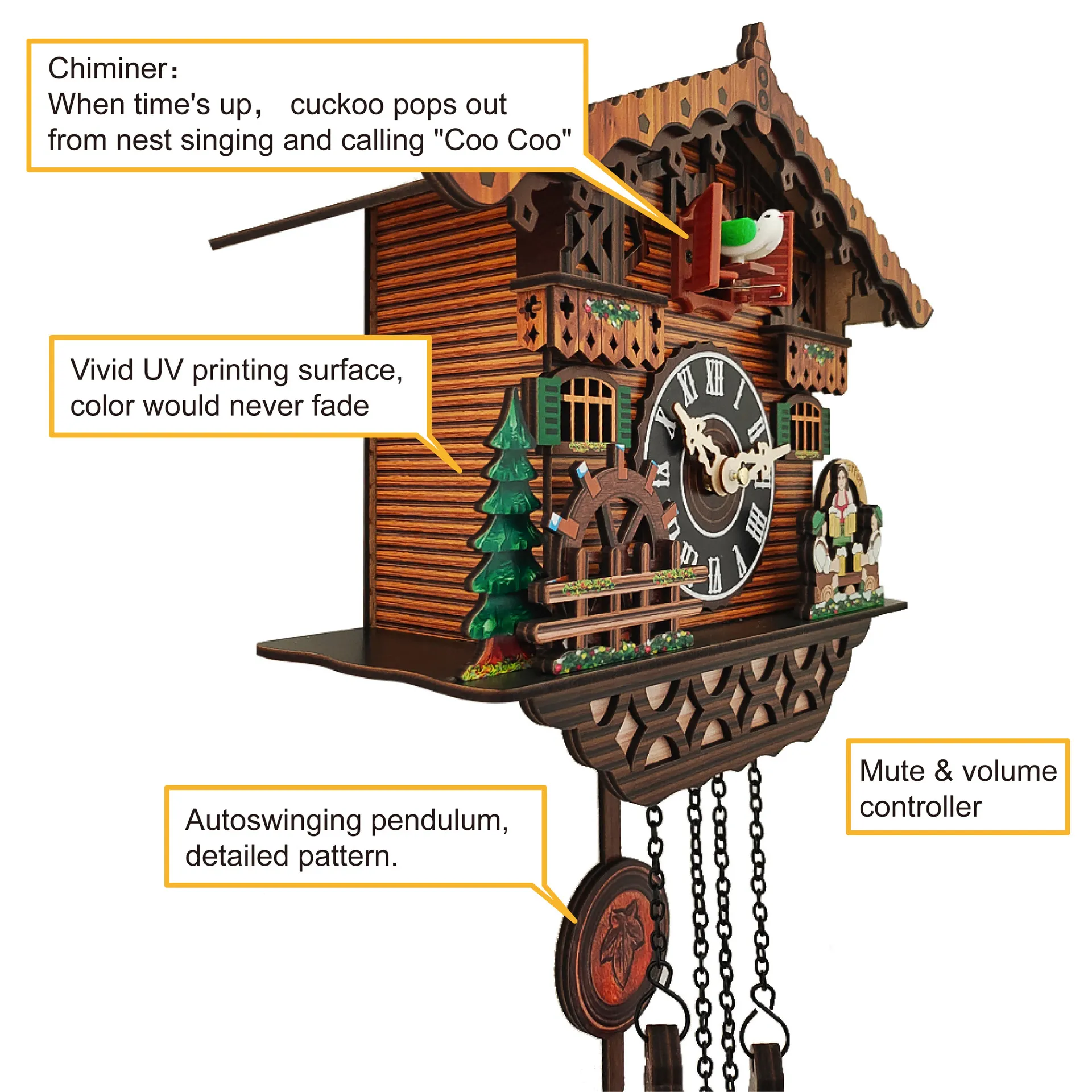 Antique Black Forest Wooden Cuckoo Clock