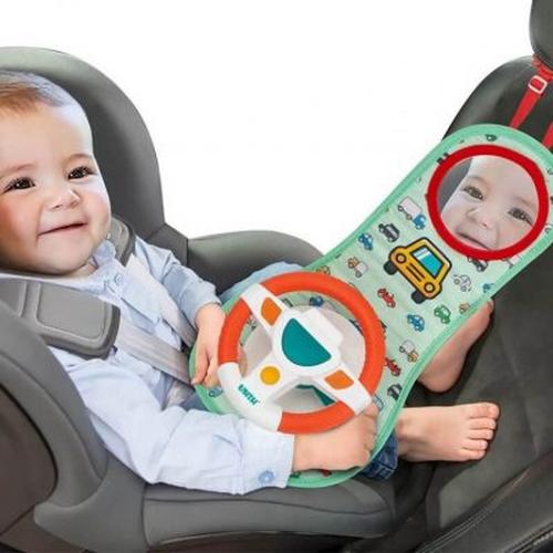 Baby Car Seat Toy with Mirror, Music, Lights &amp; Driving Sounds for Infants