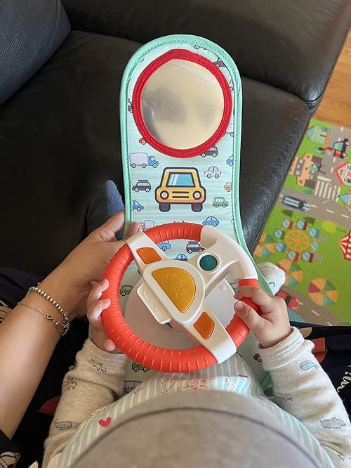 Baby Car Seat Toy with Mirror, Music, Lights & Driving Sounds for Infants photo review