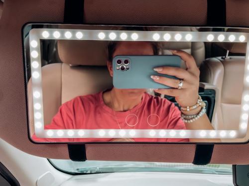 LED Mirror for Car Visor, Rechargeable Car Visor Vanity Mirror with 3 Light Modes & Dimmable Touch Screen photo review