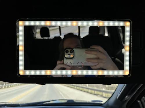 LED Mirror for Car Visor, Rechargeable Car Visor Vanity Mirror with 3 Light Modes & Dimmable Touch Screen photo review