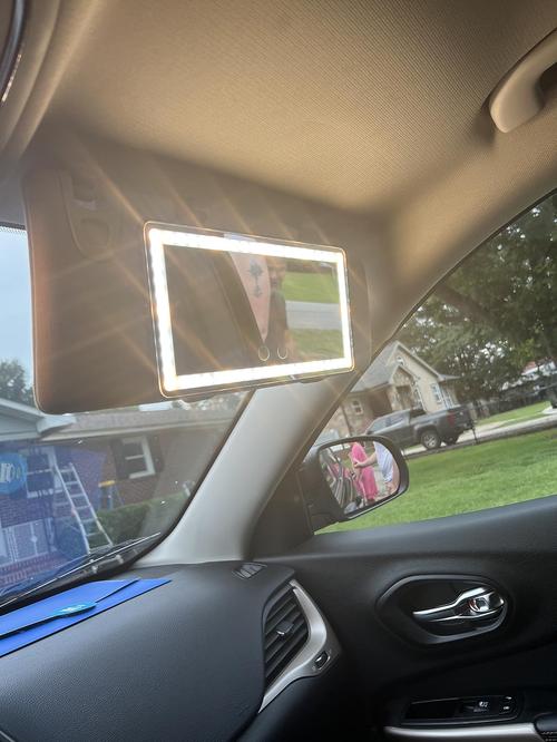 LED Mirror for Car Visor, Rechargeable Car Visor Vanity Mirror with 3 Light Modes & Dimmable Touch Screen photo review