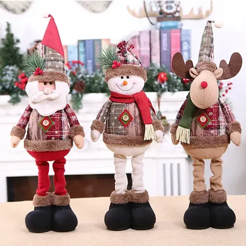 Christmas Dolls Tree Decor with Reindeer Snowman Santa Claus for Home Decoration