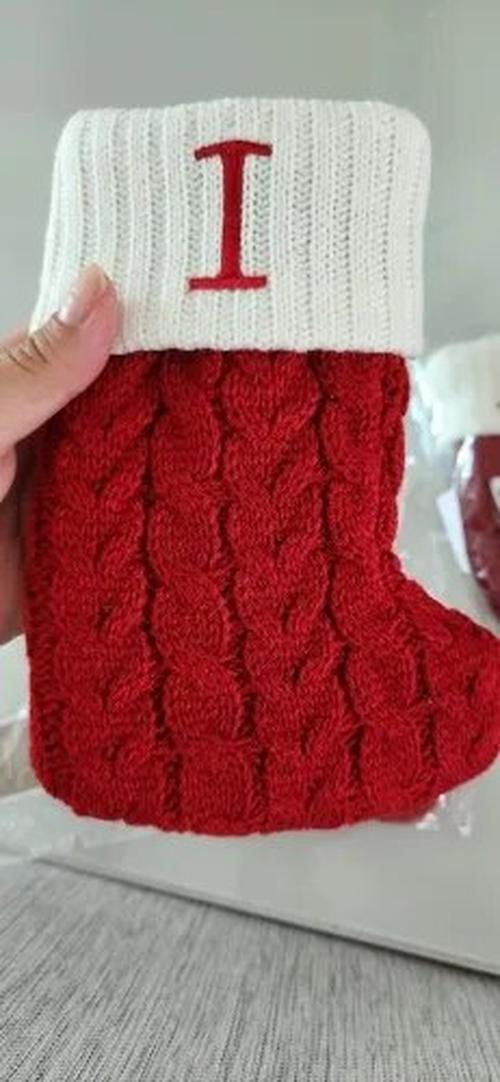 Christmas Knitting Socks with Alphabet Pendant for Home Party Decoration photo review