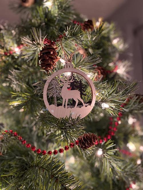 Christmas Tree Ornaments Set with Glitter Reindeer and Gift Tags photo review