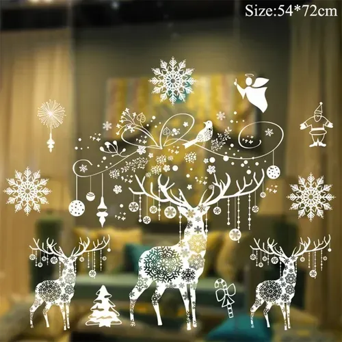 Christmas Window Stickers with Snowflakes for Home Decor