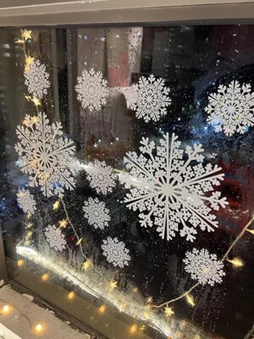 Christmas Window Stickers with Snowflakes for Home Decor photo review