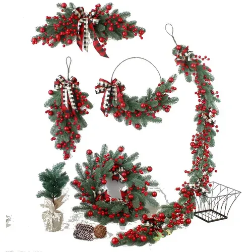 Christmas Wreaths, Garlands, and Ornaments for Home Decoration