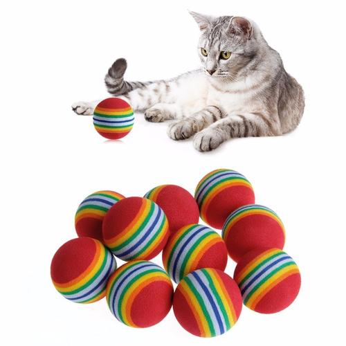 Colorful Interactive Cat Toy Ball with Natural Foam for Chewing and Scratching