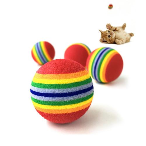 Colorful Interactive Cat Toy Ball with Natural Foam for Chewing and Scratching