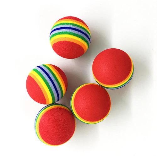 Colorful Interactive Cat Toy Ball with Natural Foam for Chewing and Scratching