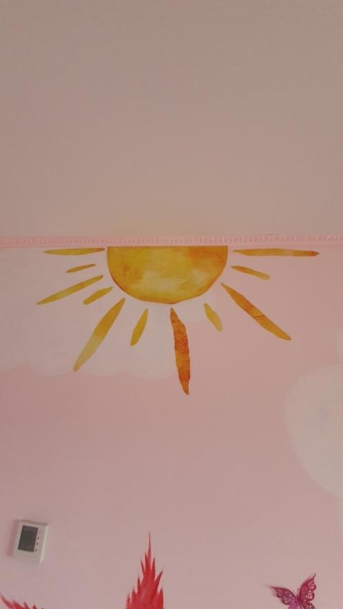 Creative Hand-painted Sun Self-adhesive Wall Sticker photo review