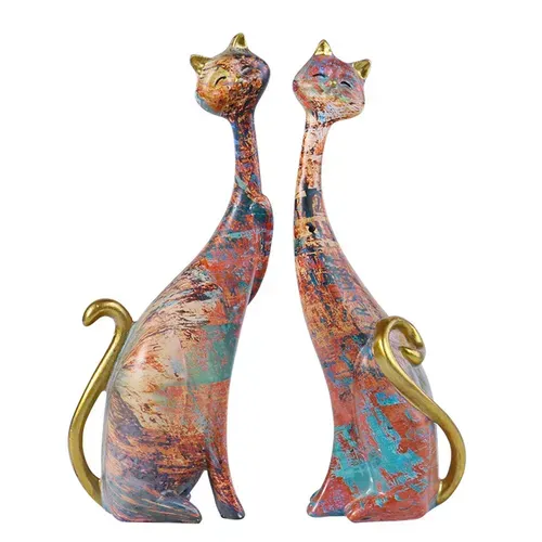 Creative Oil Painting Cat Ornaments for Home Decoration