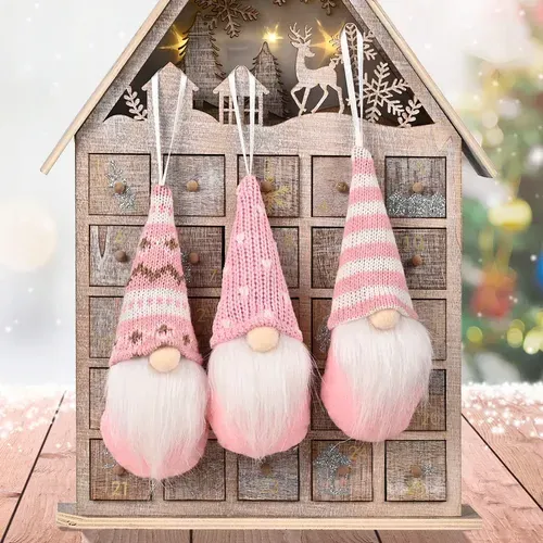 Cute Christmas Doll with Knitted Hat for Home Decoration