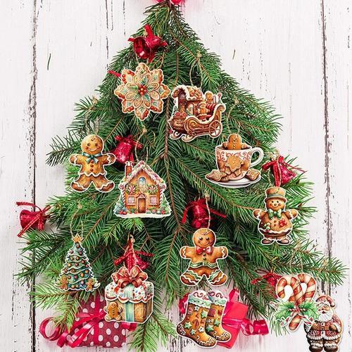 Cute Gingerbread Man Christmas Tree Hanging Pendant Ornaments for Xmas Decorations