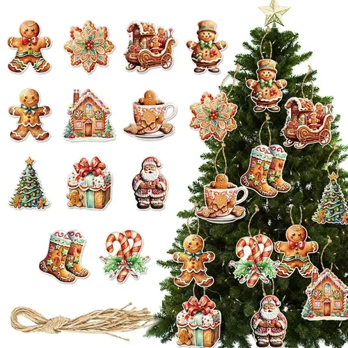 Cute Gingerbread Man Christmas Tree Hanging Pendant Ornaments for Xmas Decorations