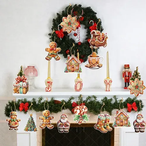 Cute Gingerbread Man Christmas Tree Hanging Pendant Ornaments for Xmas Decorations