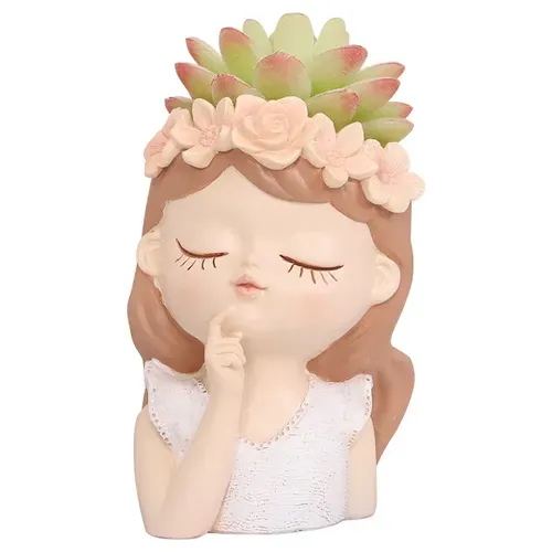 Cute Girl Succulent Cactus Flower Pots for Home Decor