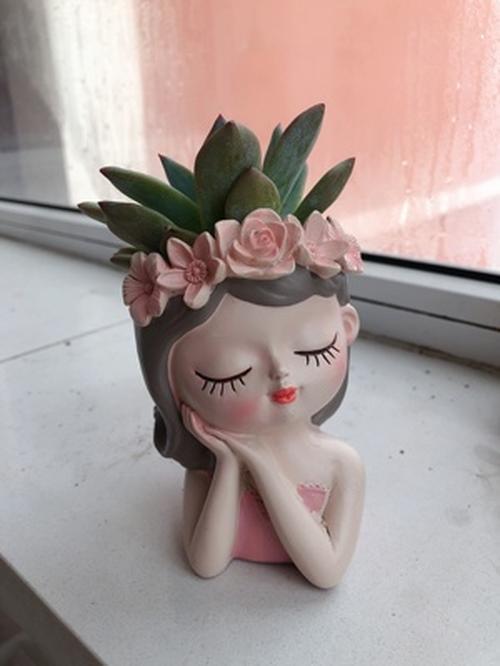 Cute Girl Succulent Cactus Flower Pots for Home Decor photo review