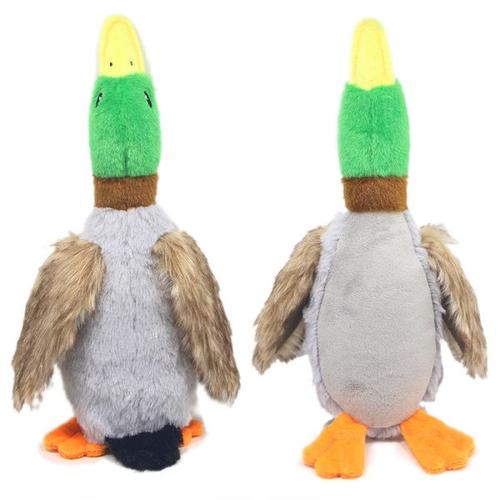 Cute Plush Duck Dog Chew Toy with Sound, Squeaky Animal Toy for Cleaning Teeth