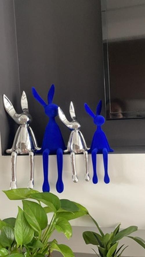 Cute Rabbit Resin Sculpture Figurines for Home Decoration photo review