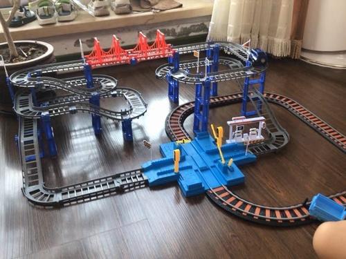 Toy Train Set for Toddlers, Train Track Set with Cars, Electric Train with Realistic Sound, Train Track Playset photo review