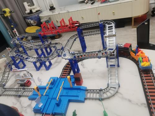 Toy Train Set for Toddlers, Train Track Set with Cars, Electric Train with Realistic Sound, Train Track Playset photo review