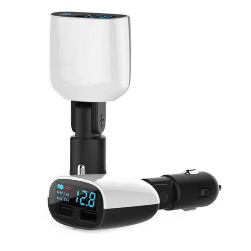 Dual USB Car Charger with LED Display - Safely Charge Your Devices on the Go