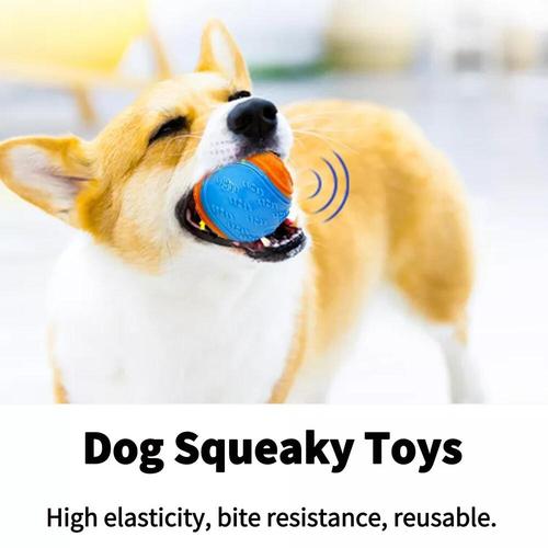 Durable Rubber Dog Squeaky Toys Balls for Puppy Training Bite Resistant