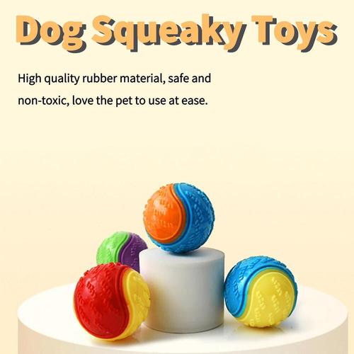 Durable Rubber Dog Squeaky Toys Balls for Puppy Training Bite Resistant