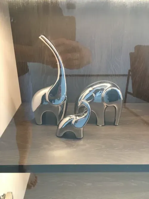 Electroplated Silver Elephant Crafts for Luxury Living Room Decor photo review