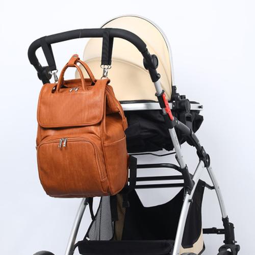 Elegant Leather Diaper Bag Backpack - Vegan &amp; Full Grain Leather