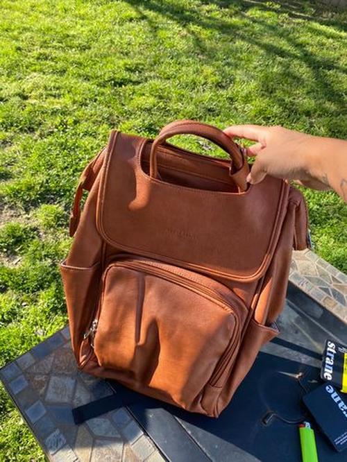 Elegant Leather Diaper Bag Backpack - Vegan & Full Grain Leather photo review