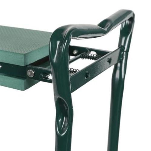 Foldable Outdoor Lawn Bench Chair With Tool Pouch Garden